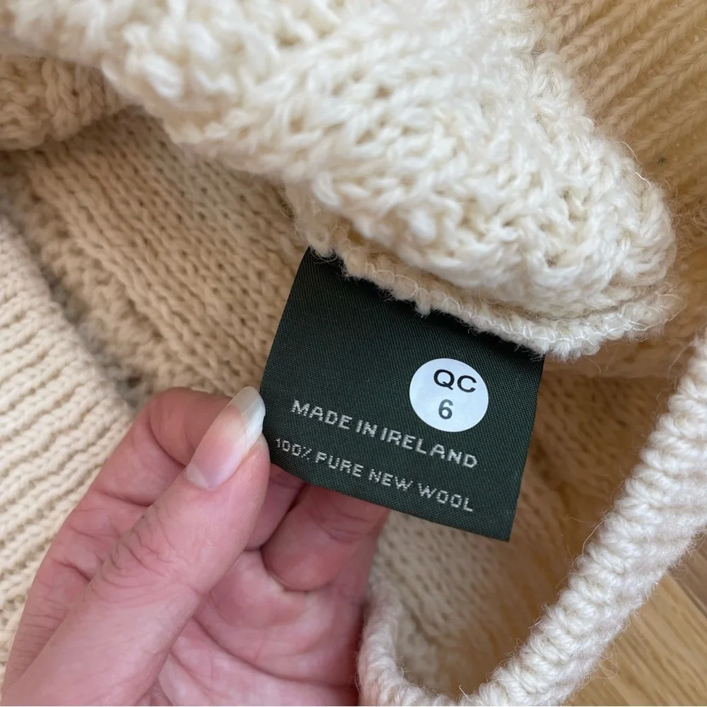 Aran Sweater Market 100% Pure New Wool Fisherman Cable Knit Chris Evans Sweater
